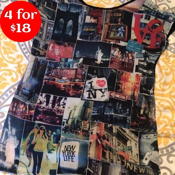 Cozy Casual Graphic Mesh NY Tee - Picture 1 of 4